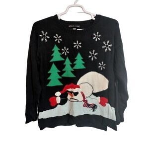 United States Sweaters black knit holiday Christmas sweater woman size XL